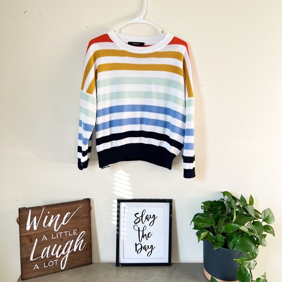 Striped Color-Block Sweater - Picture 4 of 7